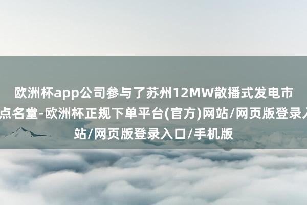 欧洲杯app公司参与了苏州12MW散播式发电市集化交游试点名堂-欧洲杯正规下单平台(官方)网站/网页版登录入口/手机版