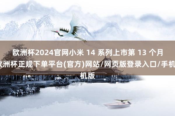 欧洲杯2024官网小米 14 系列上市第 13 个月-欧洲杯正规下单平台(官方)网站/网页版登录入口/手机版