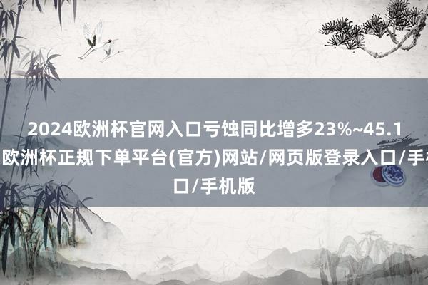 2024欧洲杯官网入口亏蚀同比增多23%~45.14%-欧洲杯正规下单平台(官方)网站/网页版登录入口/手机版