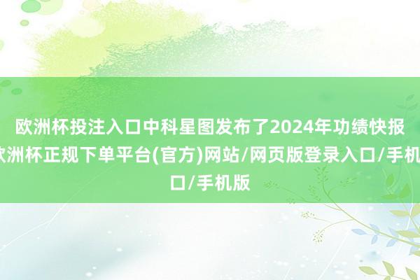 欧洲杯投注入口中科星图发布了2024年功绩快报-欧洲杯正规下单平台(官方)网站/网页版登录入口/手机版