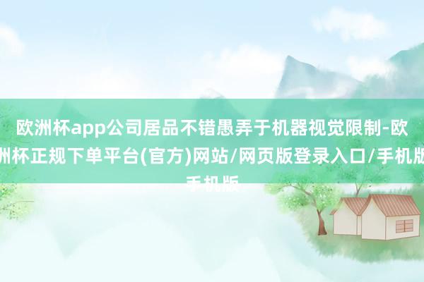 欧洲杯app公司居品不错愚弄于机器视觉限制-欧洲杯正规下单平台(官方)网站/网页版登录入口/手机版