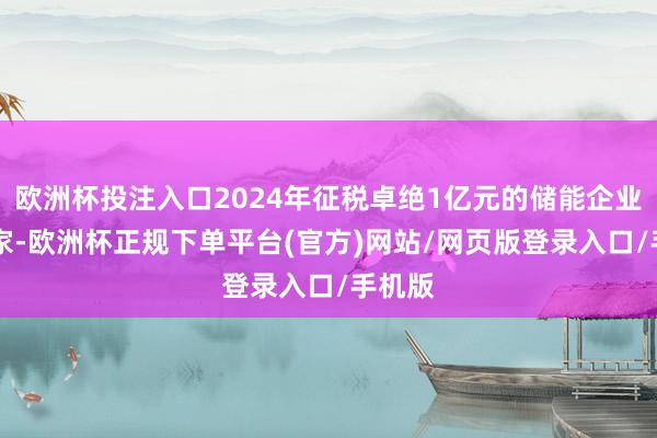 欧洲杯投注入口2024年征税卓绝1亿元的储能企业有18家-欧洲杯正规下单平台(官方)网站/网页版登录入口/手机版